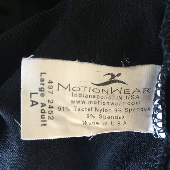 Motionwear black racerback leotard with horizontal back strap - Picture 4 of 5